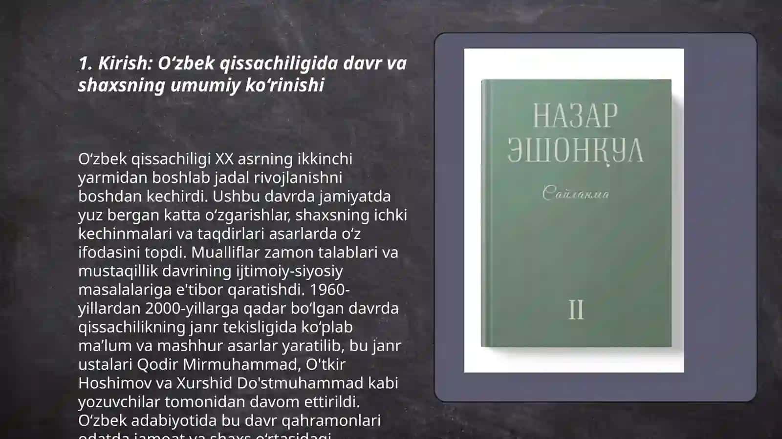 O‘zbek qissachiligida davr va shaxs muammosi ( Nazar Eshonqul) 3