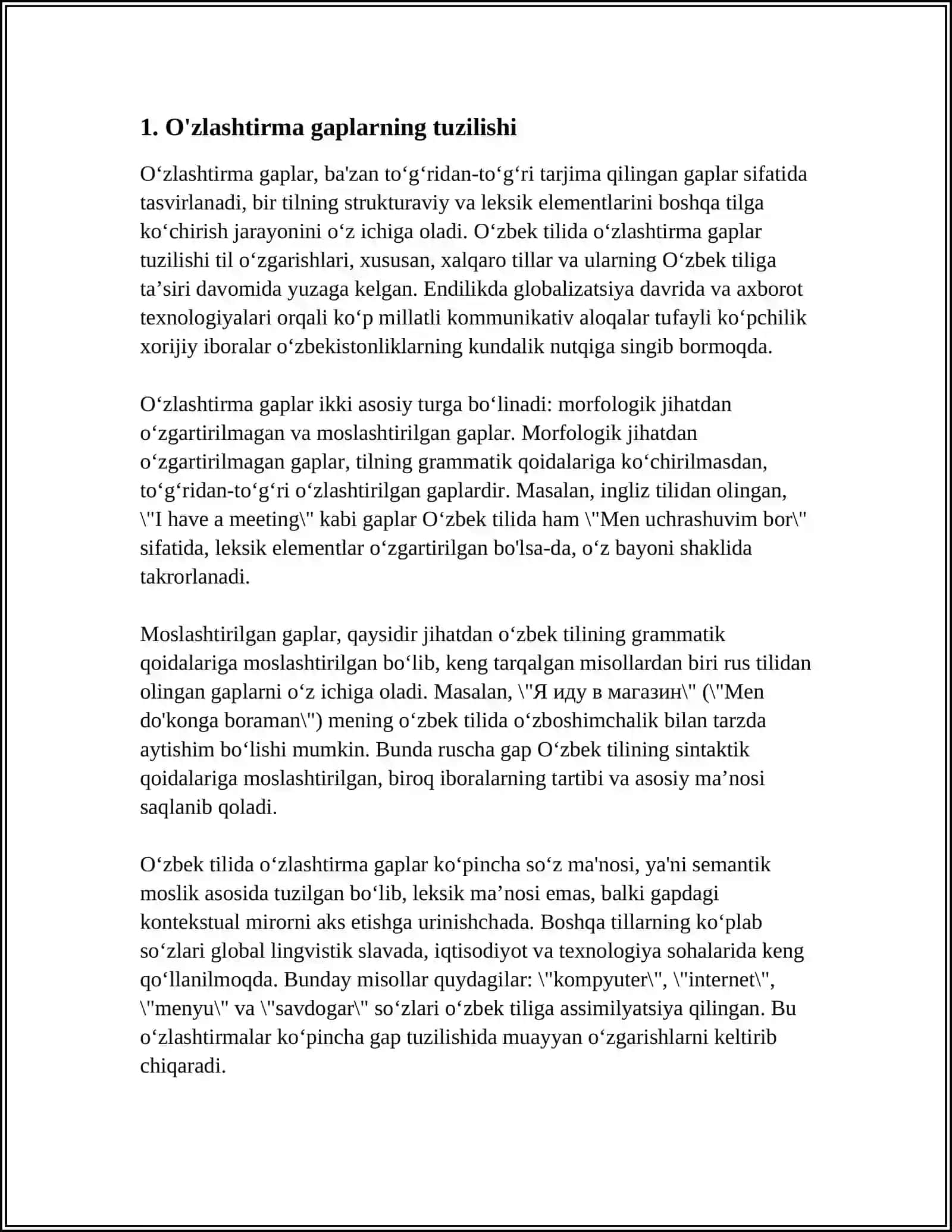 O'ZLASHTIRMA GAPLI QO'SHMA GAPLAR 3