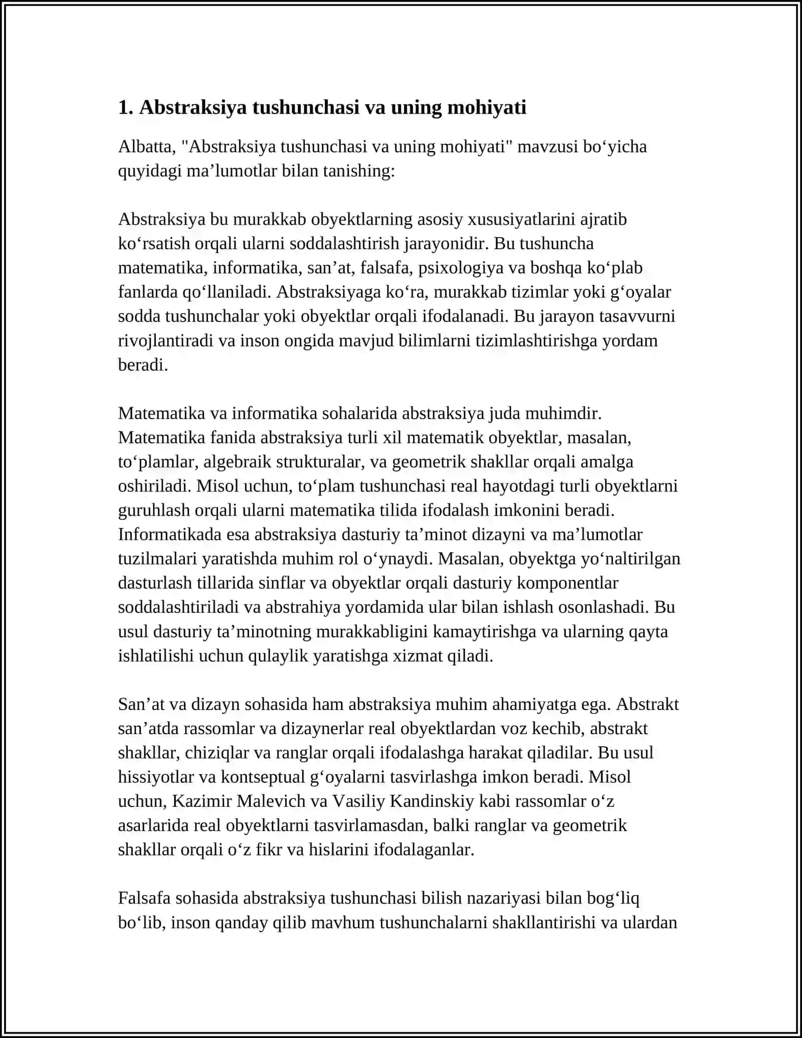 Abstraksiya Tushunchasi va Uning Mohiyati 3