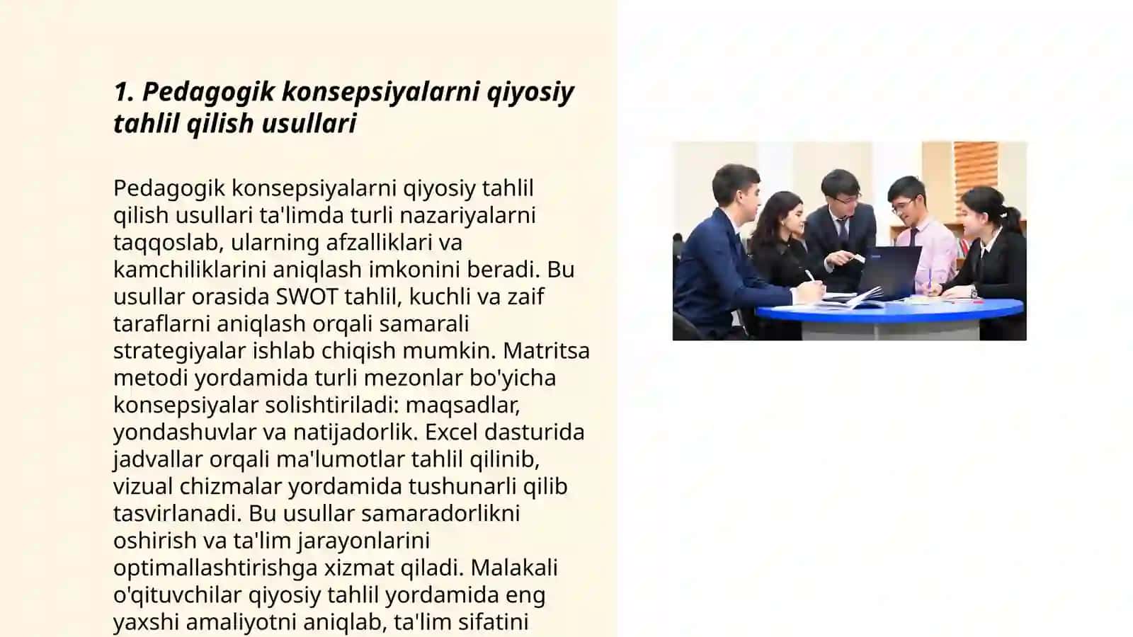 Jahon tarbiyaviy konseptsiyalari namunalarining qiyosiy pedagogik tahlili 3