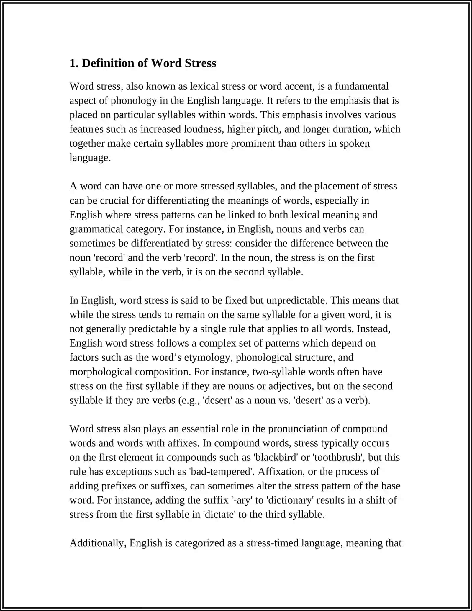 THE ROLE OF WORD STRESS IN SPOKEN ENGLISH 3