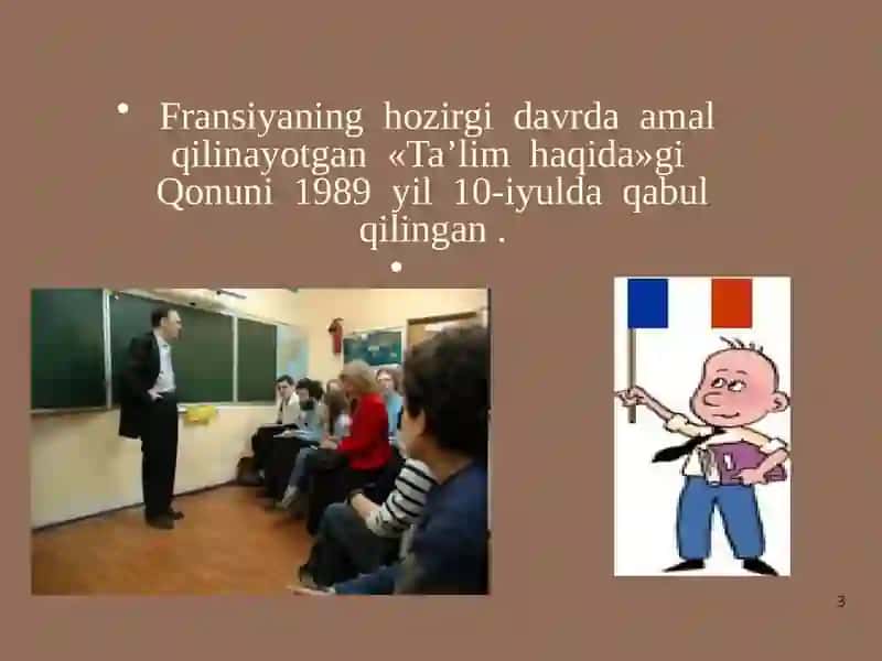 Fransiya ta’lim siyosati olib borilishi 3