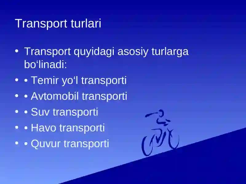 Transportning turli xil turlarida transport-logistika tizimlarining asosiy texnik-iqtisodiy xususiyatlari 3