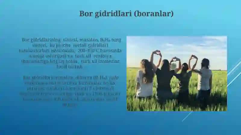 3-GURUH ELEMENTLARI. BOR BIRIKMALARI VA XOSSALARI. ALYUMINIY SULFIDI VA GIDROKSIDINING SINTEZI 3