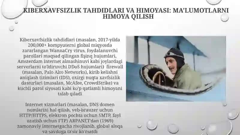 Internet xizmati turlari, ularning ahamiyati. Yaratilish va rivojlanish tarixi 3