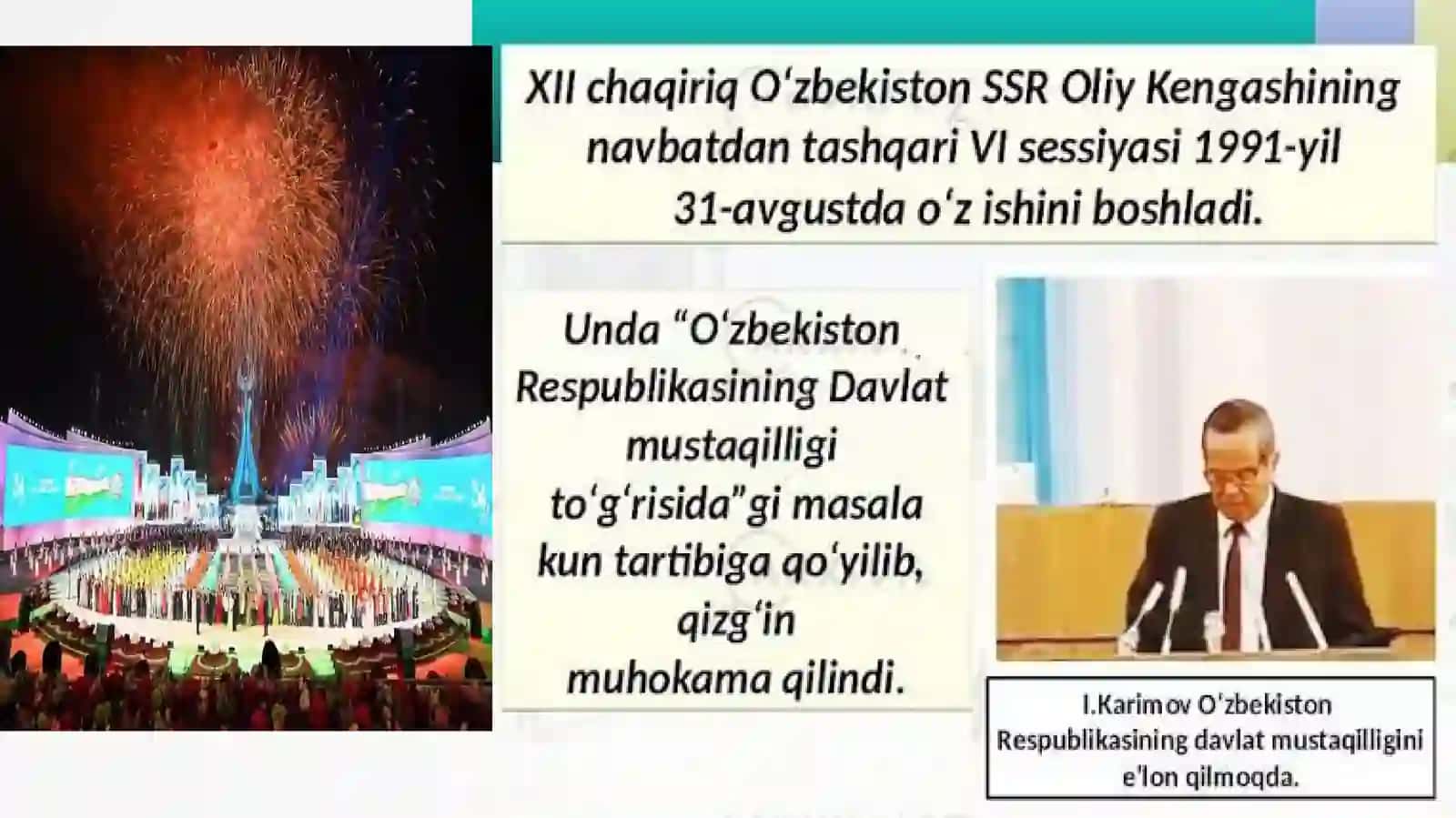 O’ZBEKISTON MUSTAQILLIK 1991-YILDAN 2025-YILLAR DAVOMIDA 3