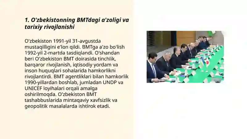 O'zbekistonning BMTdagi a'zoligi va tarixiy rivojlanishi 3