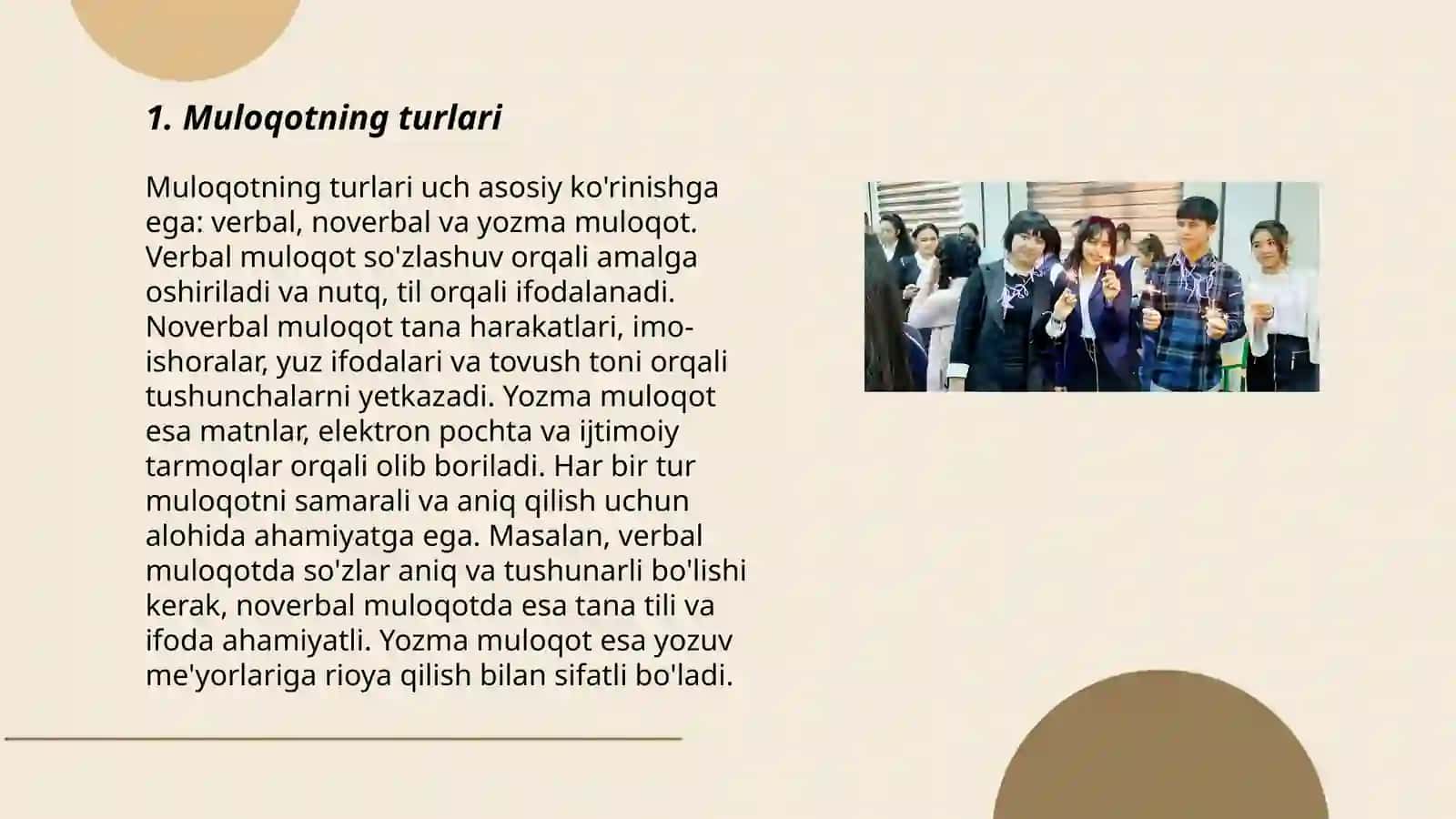 Muloqot axborot almashish tariqasida 3