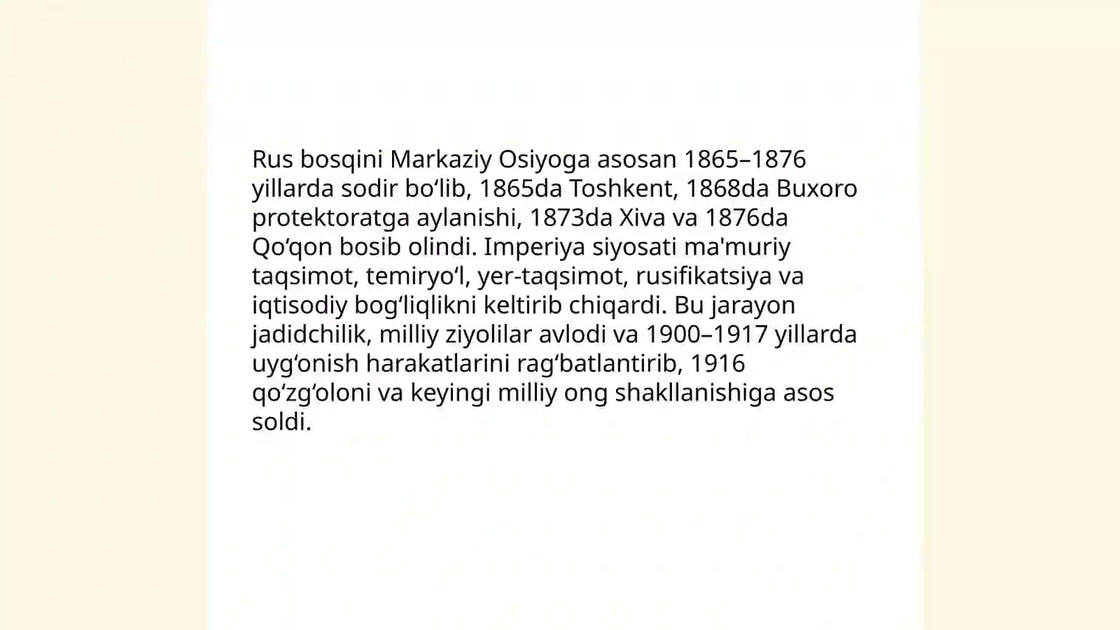 Oʻzbekistonda Mustaqillik gʻoyalarining tarixiy asoslari 3