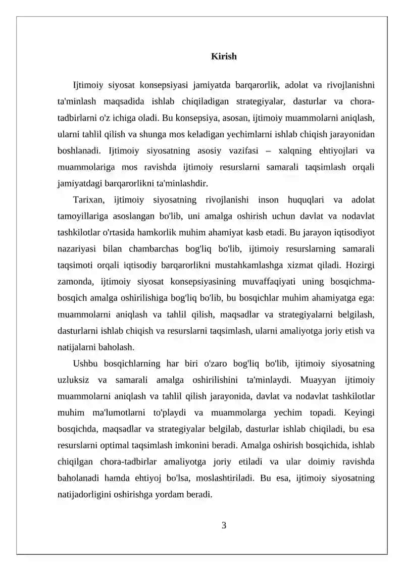 Ijtimoiy siyosat konsepsiyasi 3
