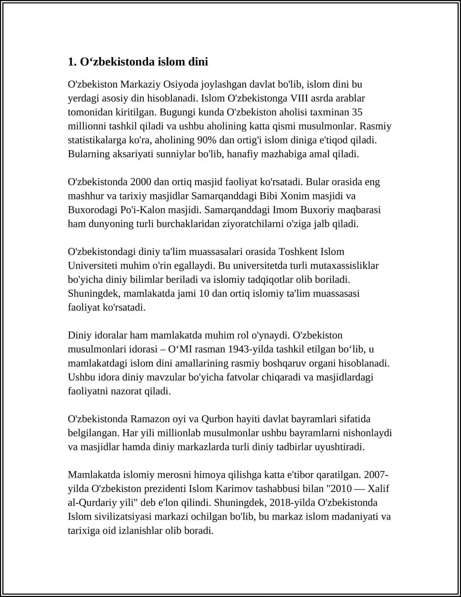 OʻZBEKISTONDA FAOLIYAT YURITUVCHI DINIY KONFESSIYALAR 3