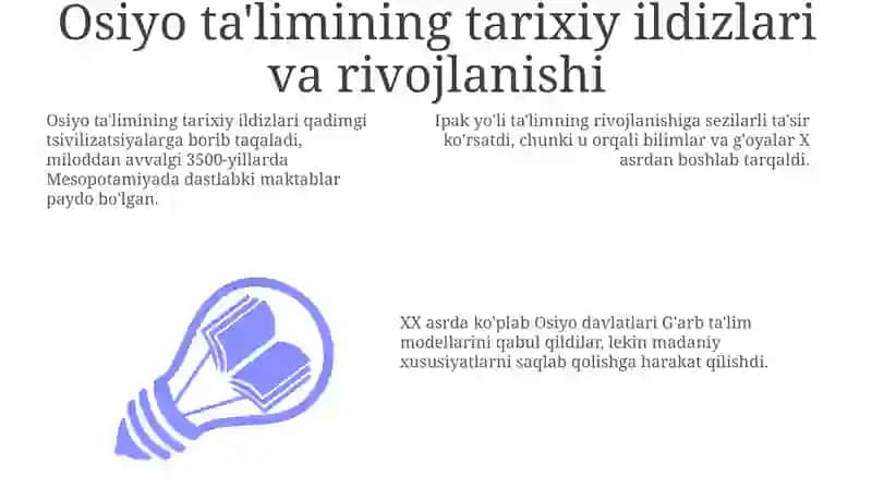 Osiyo ta'limining o'ziga xos xususiyatlari 3