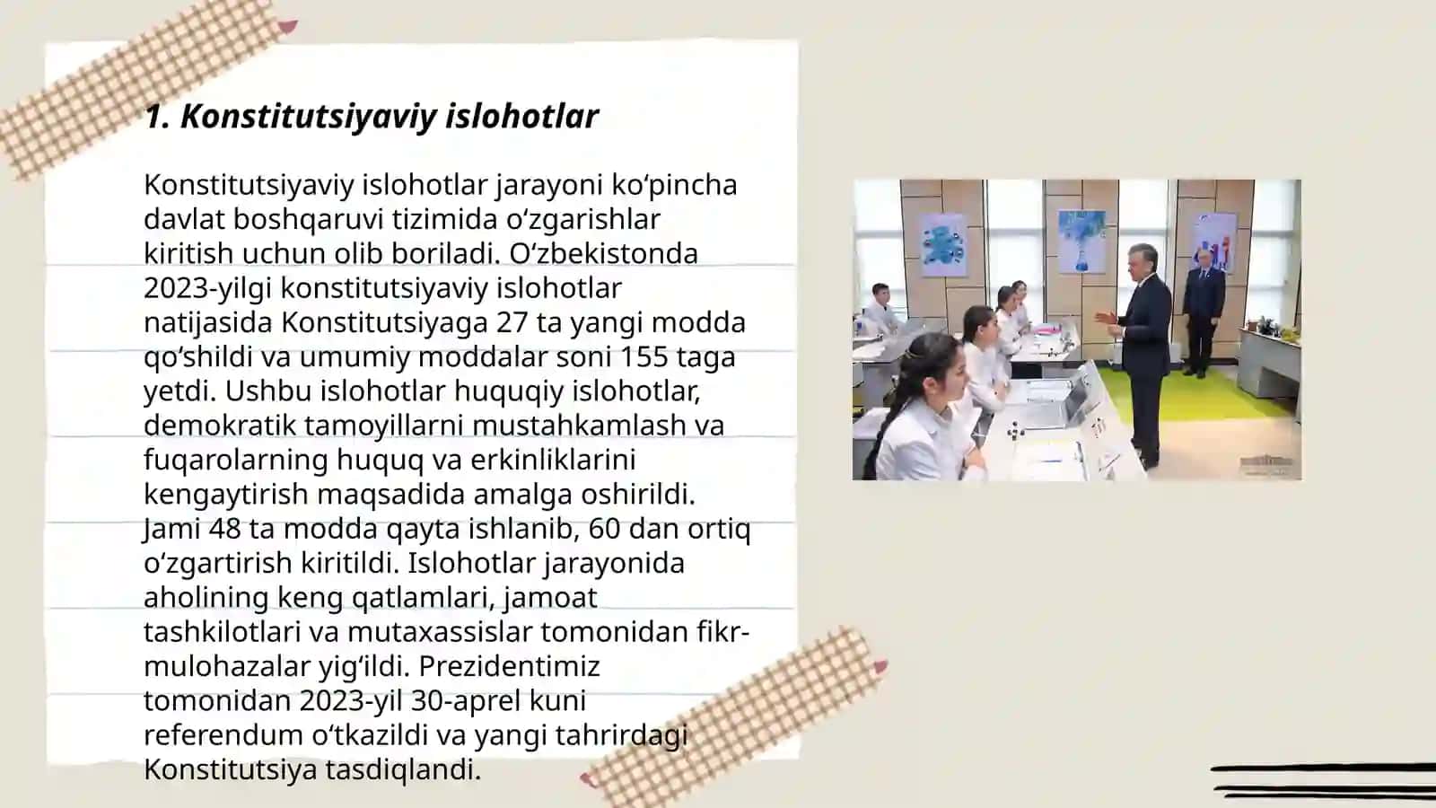 O'zbekistonda demokratik va fuqarolik jamiyatini rivojlantirish borasida amalga oshirilgan islohotlar 3