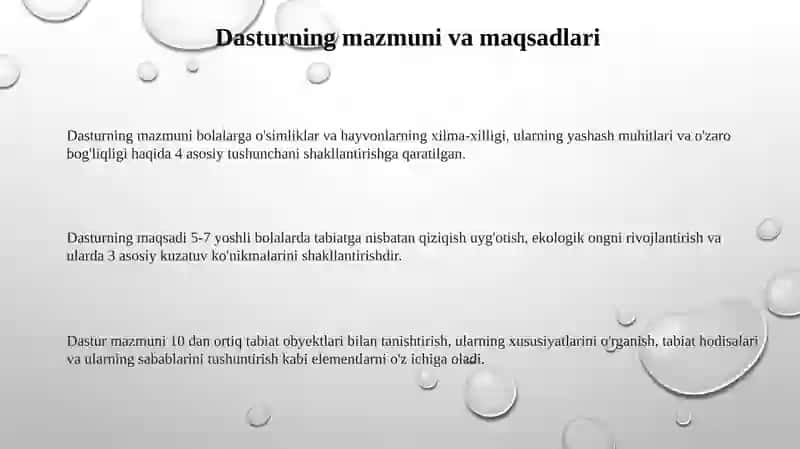 Tabiat bilan tanishtirish dasturining mazmuni va tamoyillari 3