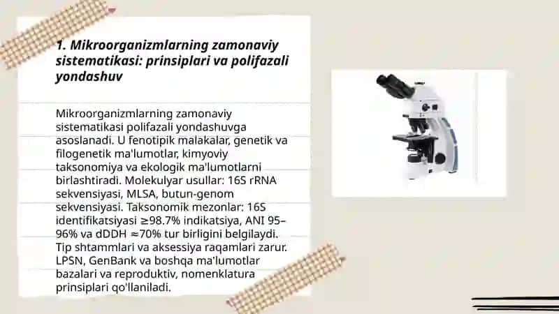 Mikroorganizmlarning zamonaviy sistematikasi 3