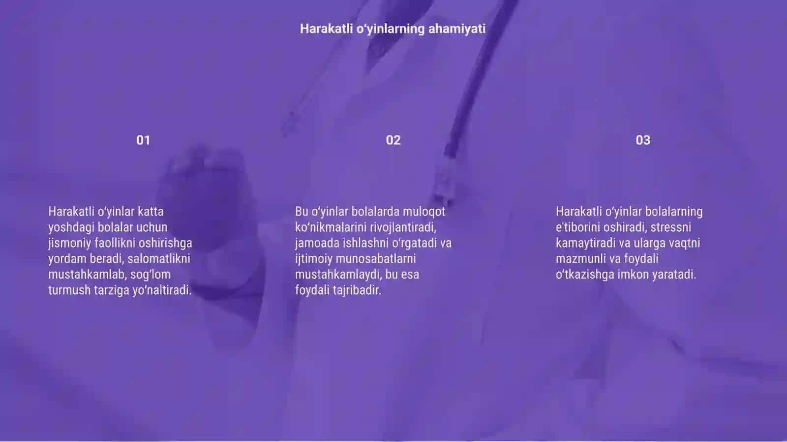 Harakatli oʻyinlarni o'rgatish 3