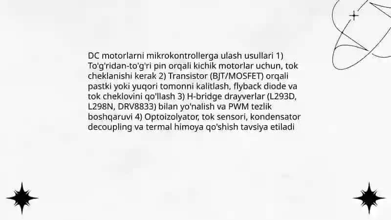 Motorlarni mikrokontrollerga ulash 3