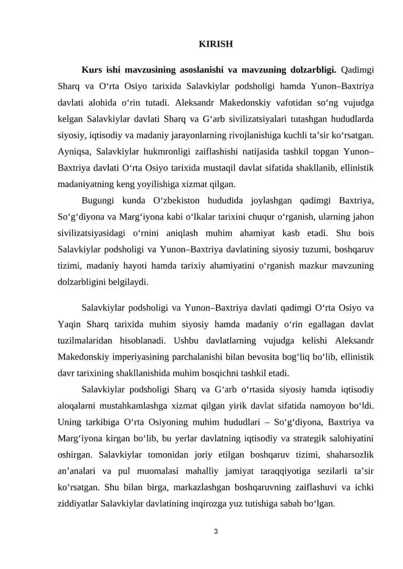 Salavkiylar podsholigi va Yunon Baxtriya davlati 3