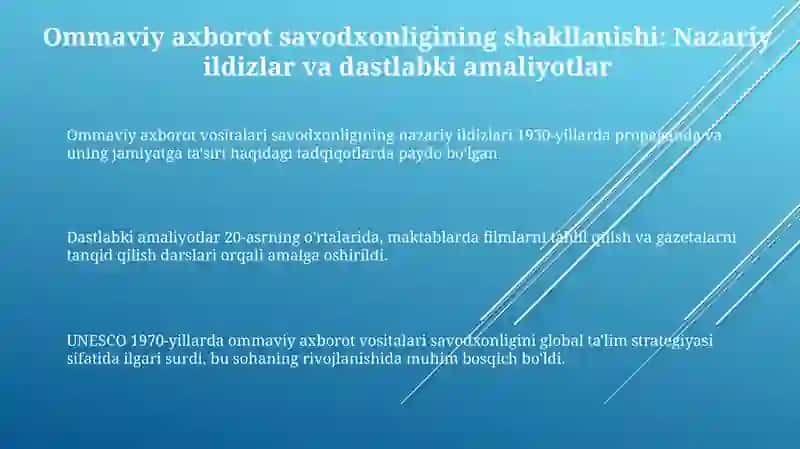 Ommaviy axborot savodxonlik va axborot madaniyatining tarixiy evolyutsiyasi 3