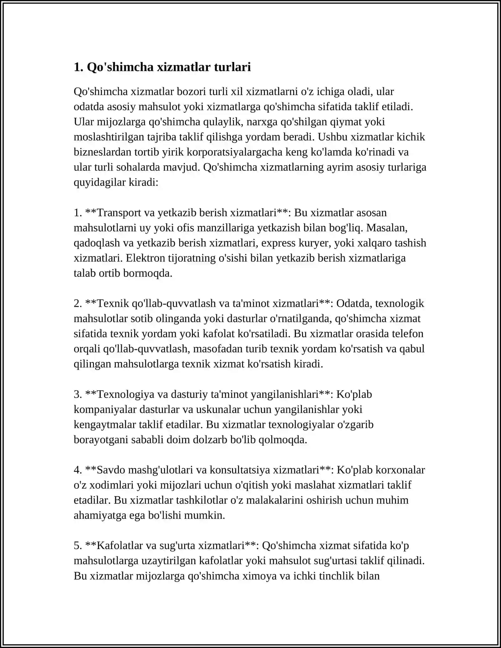 TURIZM KORXONALARIDA QO'SHIMCHA XIZMATLAR TASHKIL QILISH 3