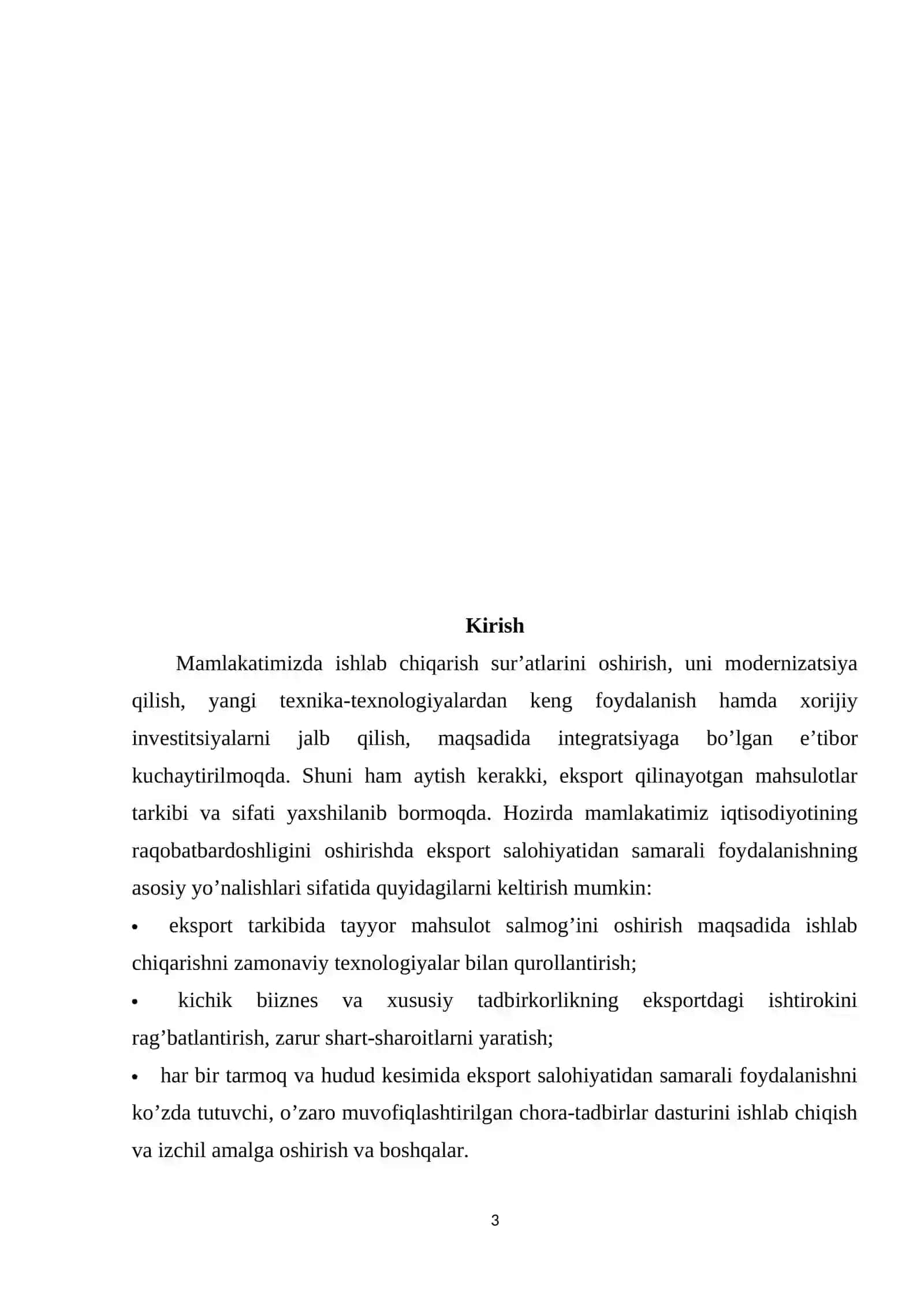 O’zbekistonda tashqi savdo munosabatlari geografiyasining sifat jihatidan o’zgarib borishi 3