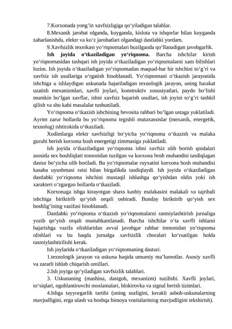 6-mavzu: Xavfsiz faoliyatni tashkil qilishda xodimlar bilimini tekshirish va o‘qitish. 3