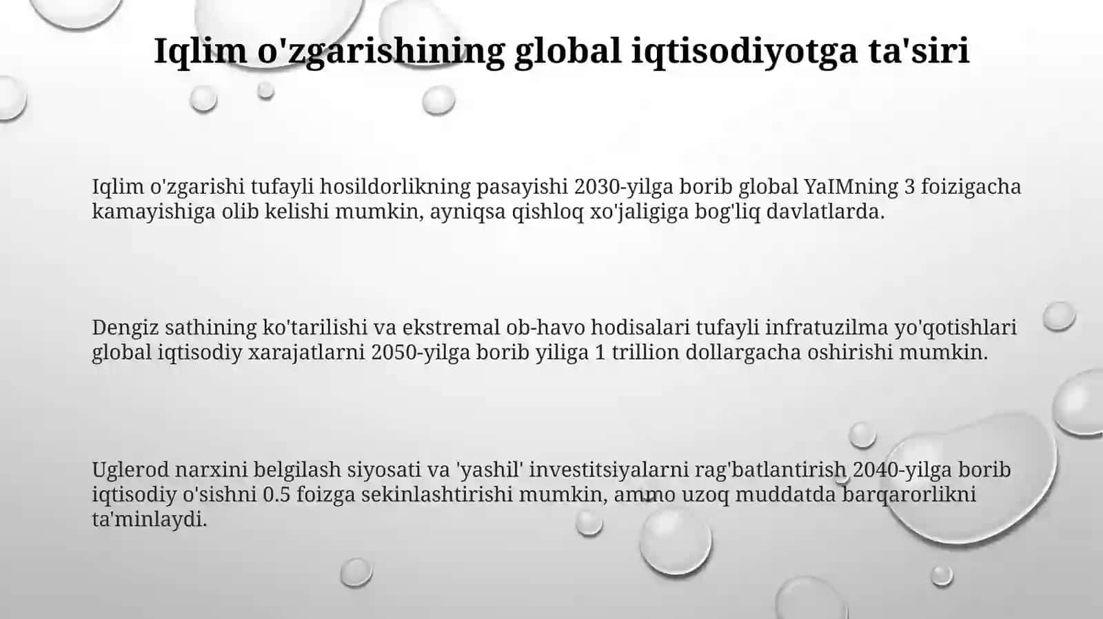 Iqlimo'zgarishi va global iqtisodiy xavfsizlik 3