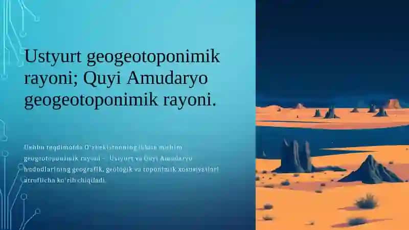 USTYURT GEOGEOTOPONIMIK RAYONI;QUYI AMUDARYO GEOGEOTOPONIMIK RAYONI. 3