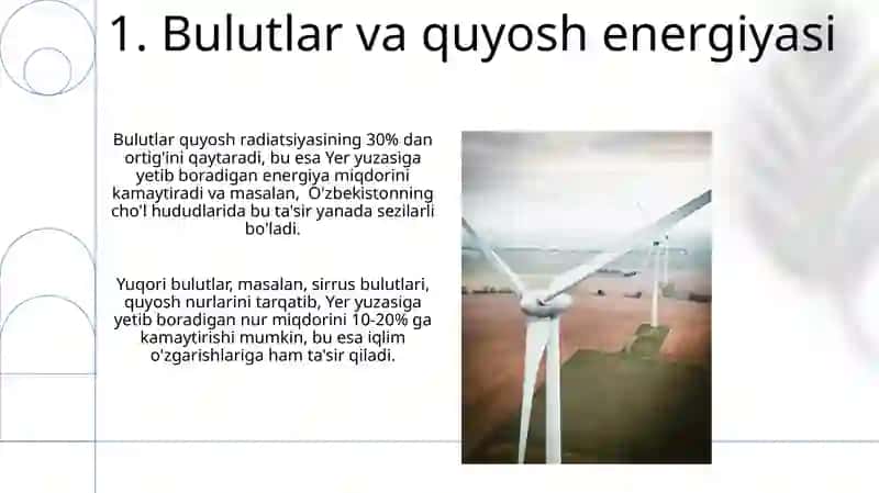 Quyosh energiyasining atmosfera va yer sirtidagi o'zgarishlari 3
