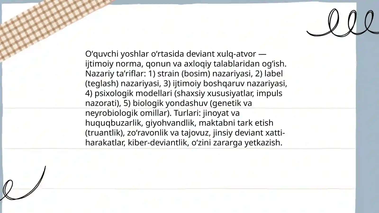 Oʻquvchi yoshlar oʻrtasida deviant xulq atvor 3