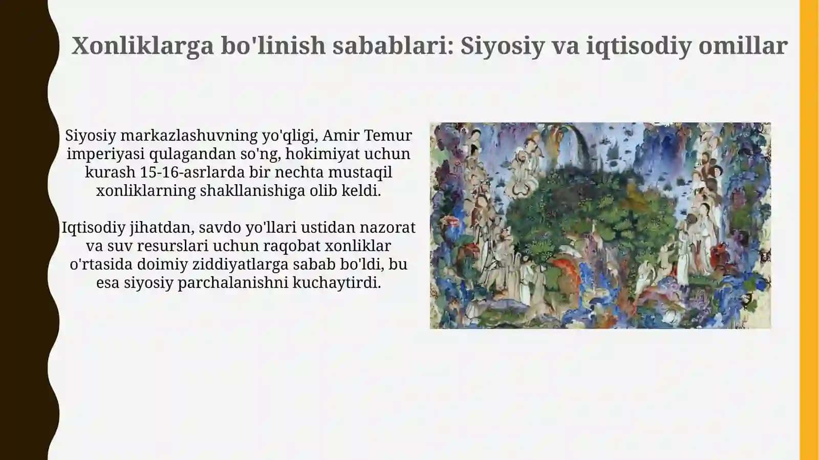 Xonliklarga bo'linib ketishi, uning sabab va oqibatlari 3