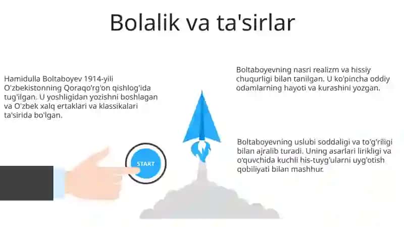 Hamidulla Boltaboyevning nasr va uslub asari haqida slayd 3