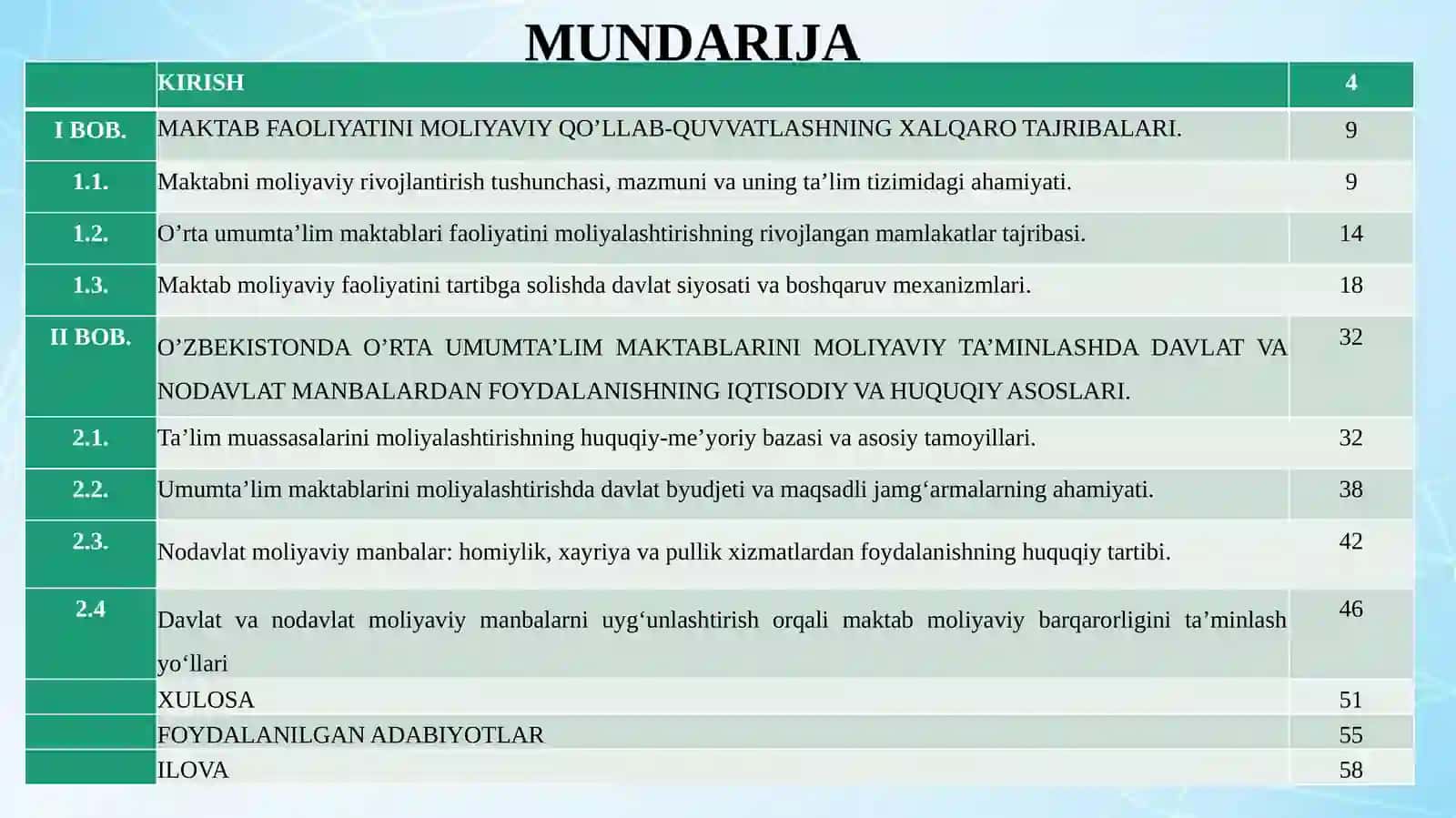 "MAKTABNI MOLIYAVIY RIVOJLANTIRISHDA DAVLAT VA NODAVLAT MANBALARDAN FOYDALANISHNING HUQUQIY ASOSLARI" 3