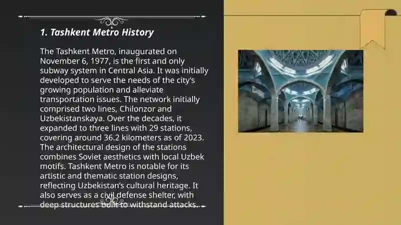 Tashkent metrosi tarixi va linyalari 3