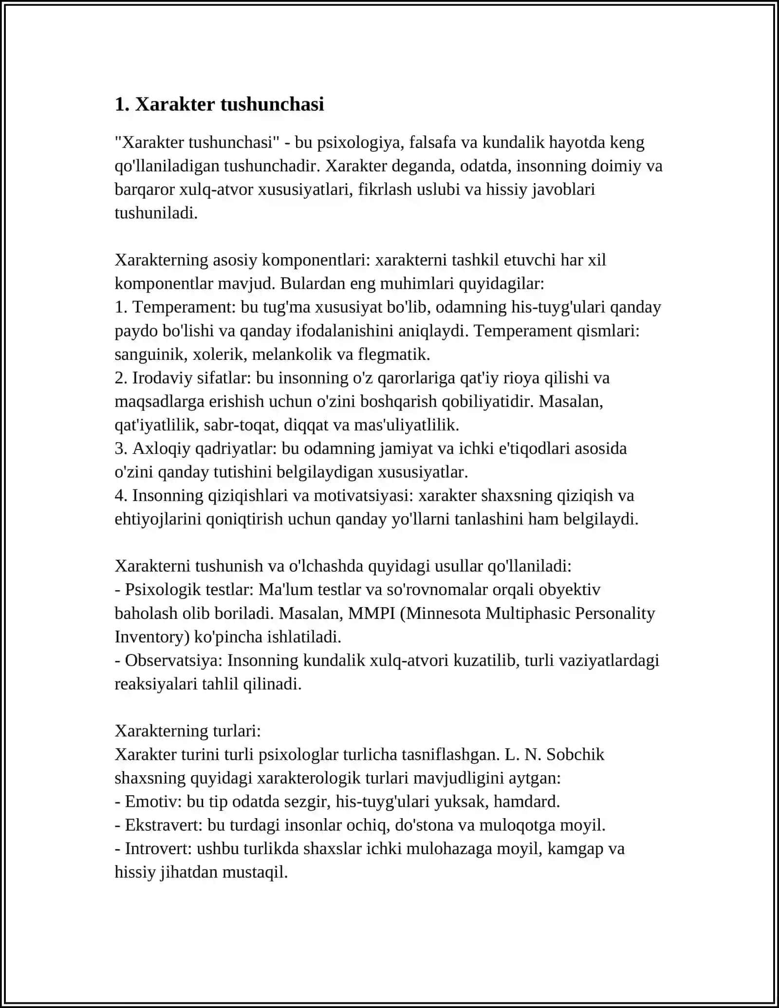 Xarakter tushunchasi 3