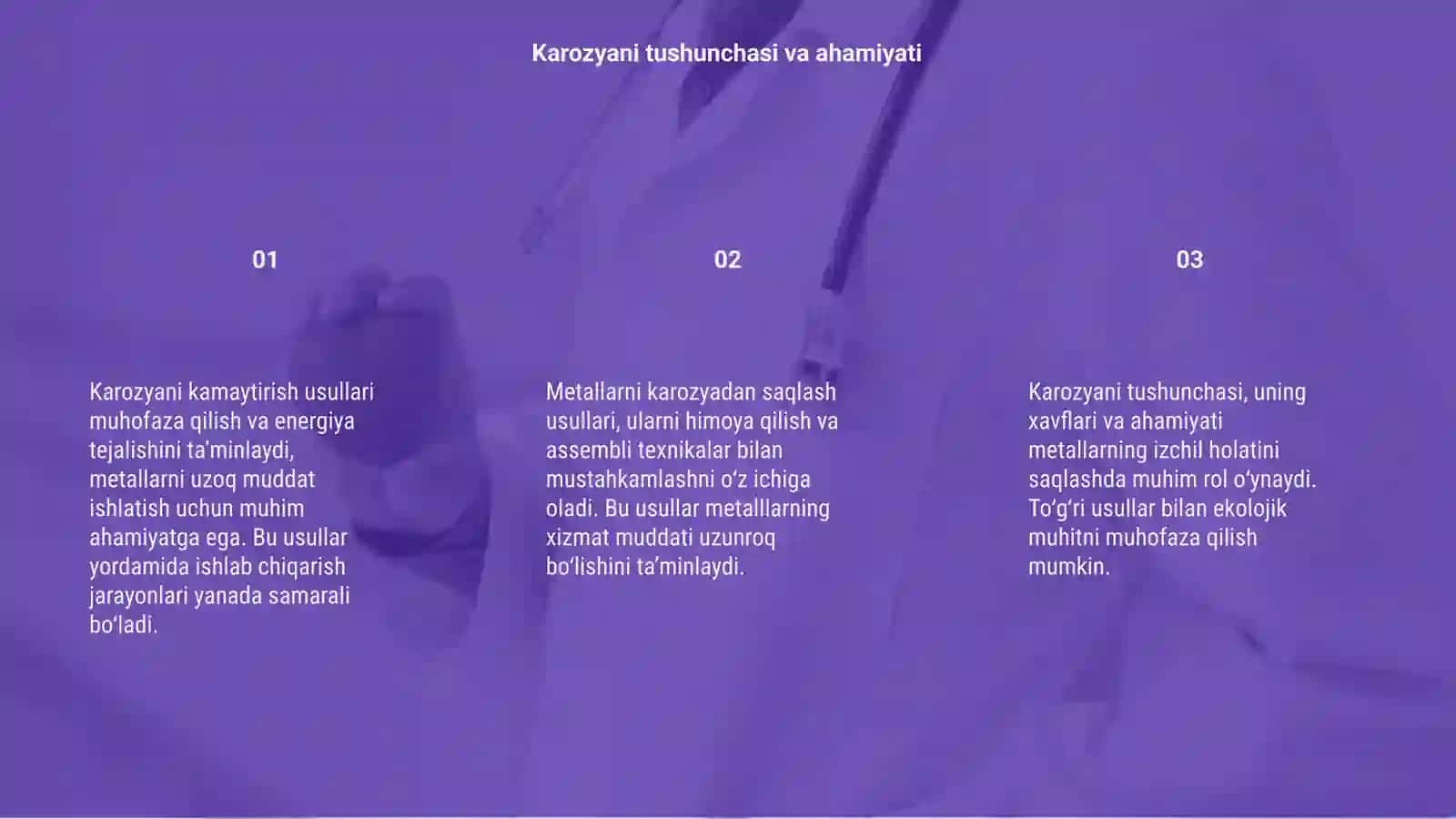 Karozyani kamaytirish usullari Metallarni karozyadan saqlash 3