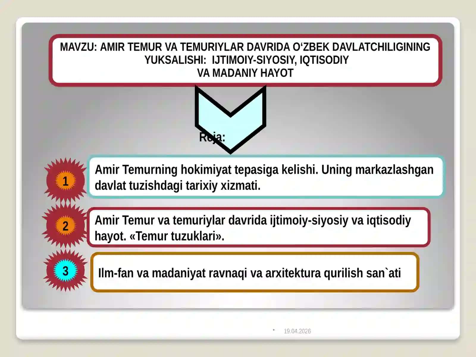 AMIR TEMUR VA TEMURIYLAR DAVRIDA O‘ZBEK DAVLATCHILIGINING YUKSALISHI 3