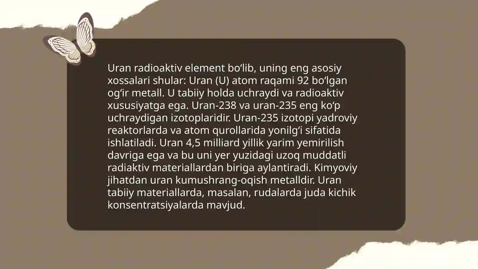 Uran radiaktivligi xossalari 3
