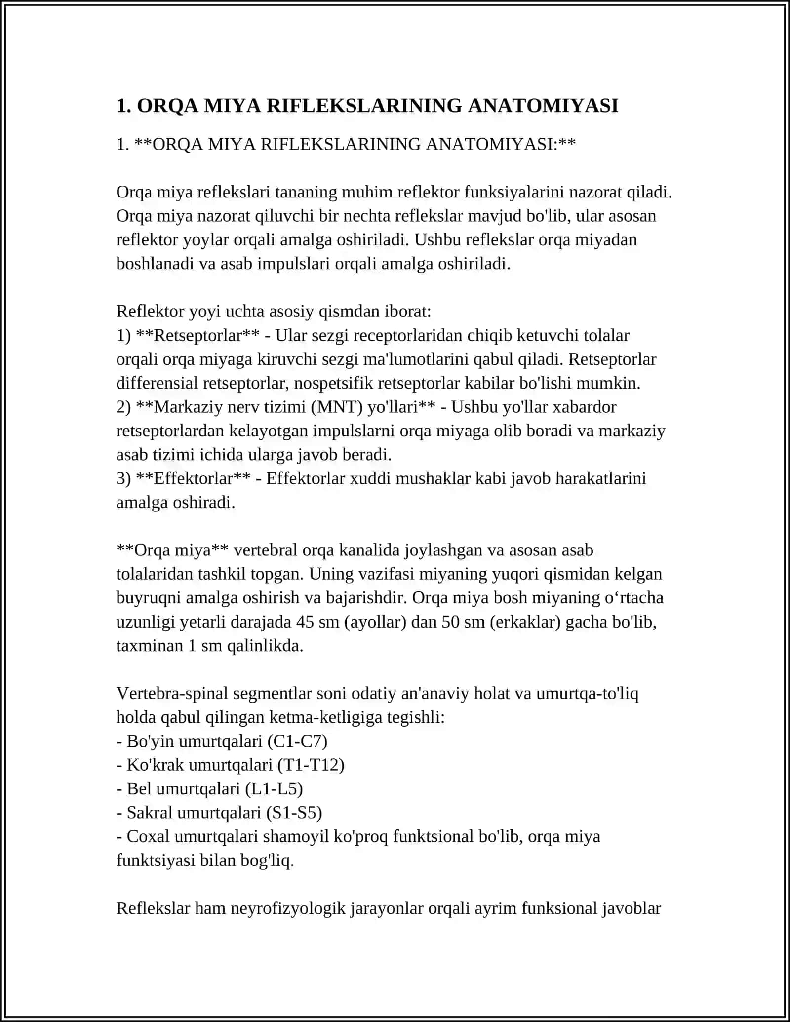 ORQA MIYA RIFLEKSLARI 3