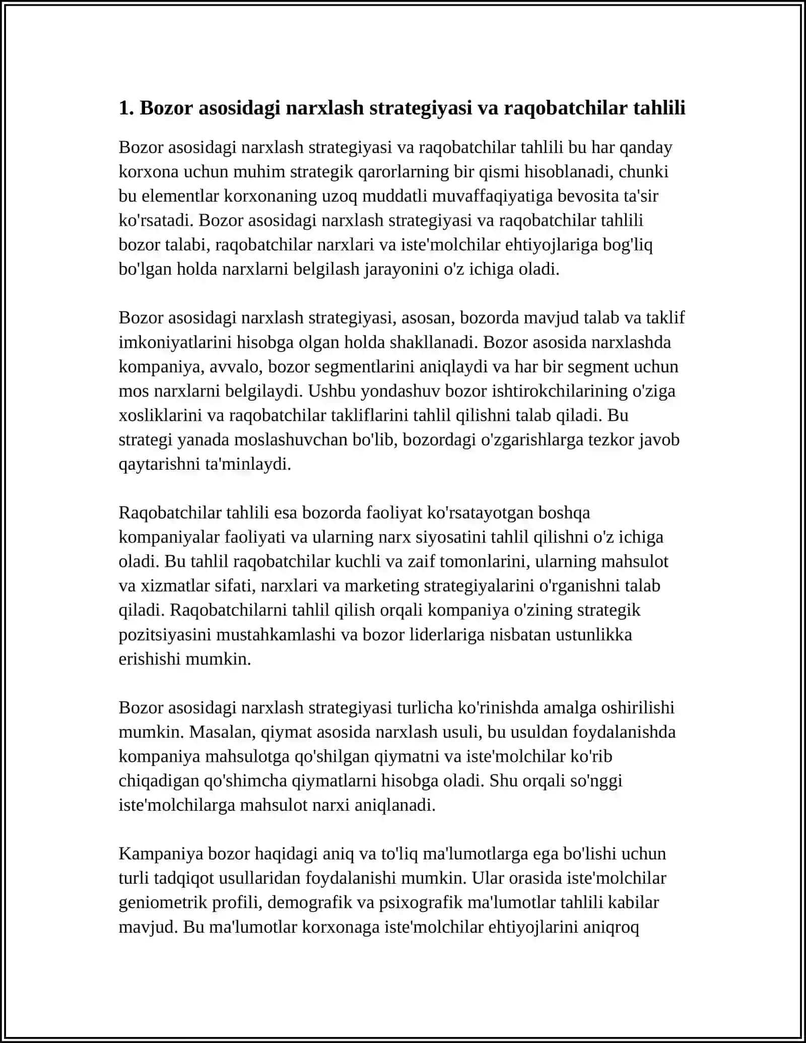 SOTISH NARX VA KOMMUNKATSIYA BO’YICHA STRATEGIK QARORLAR 3