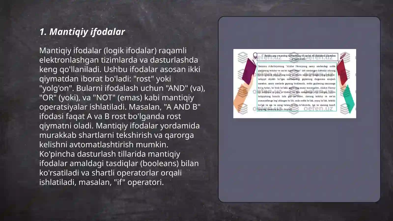 Mantiq algebrasida sodda operatsiyalar 3