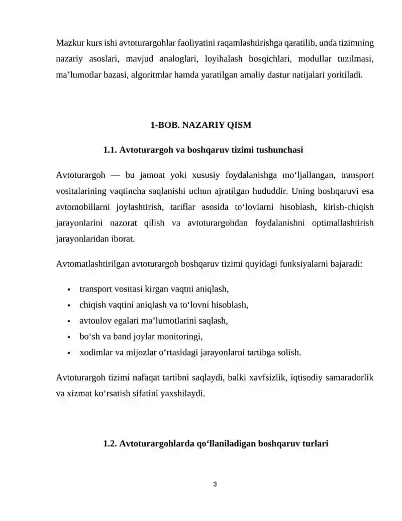 Dasturlash fanidan kurs ishi 3