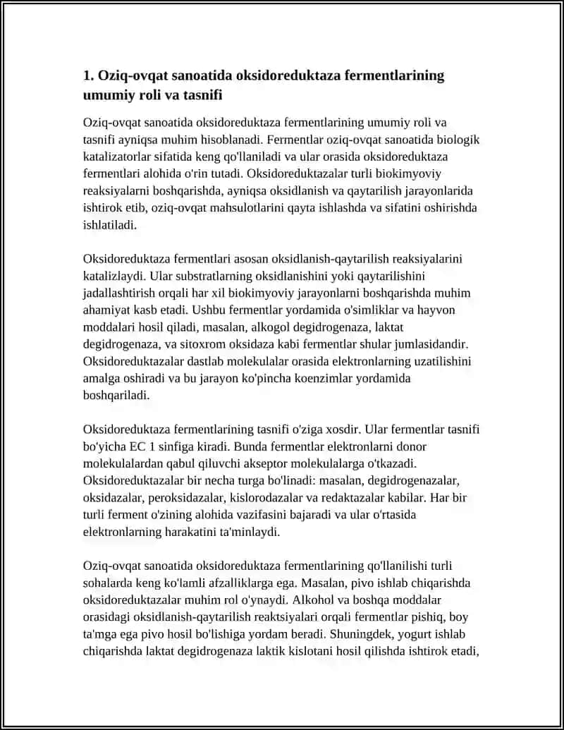 OZIQ OVQAT SANOATIDA OKSIDOREDUKTAZA FERMENTINING QÒLLANILISHI 3