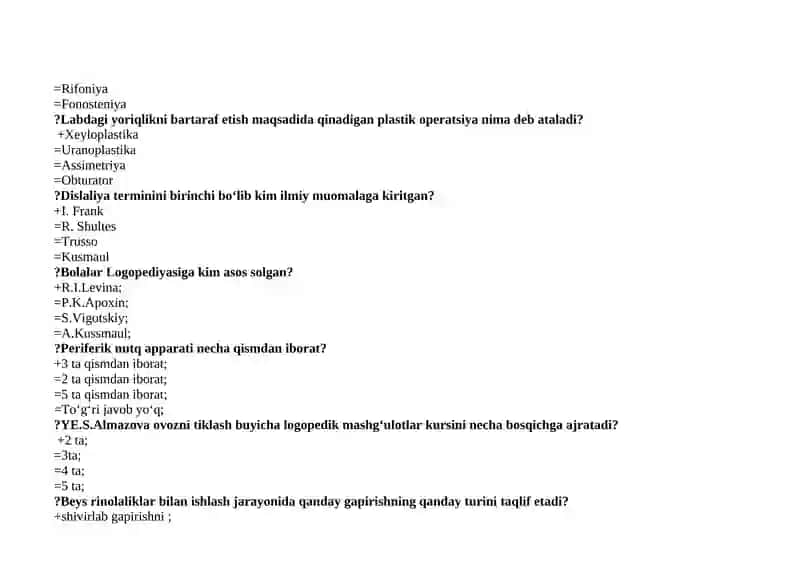 E.Freshels rinolaliyada nutq nuqsonlarini bartaraf etishda qanday ish metodini qо‘llashni 3