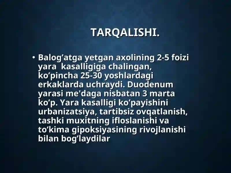ME'DA VA O`N IKKI BARMOQLI ICHAK YARA KASALLIGI 3