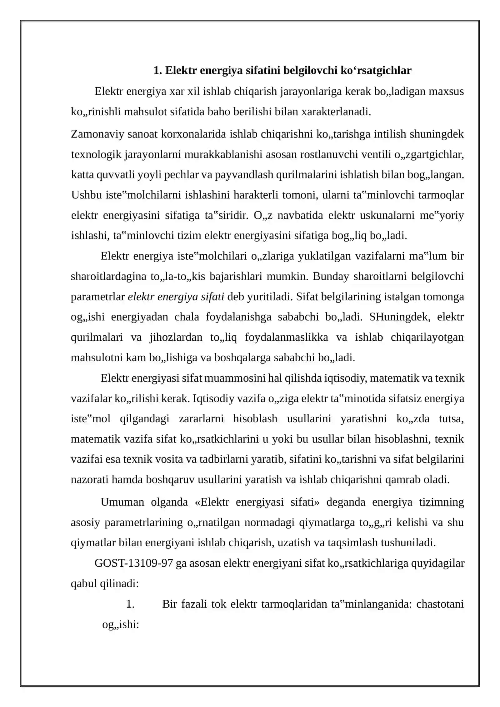 Elektr Energiyasining Sifat Ko'rsatkichlari 3