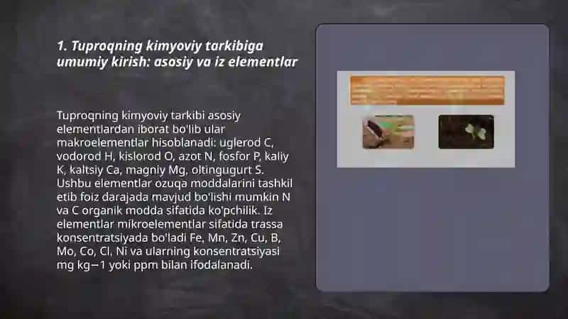 Tuproqning kimyoviy tarkibi va tuproqdagi mikroelementlar 3