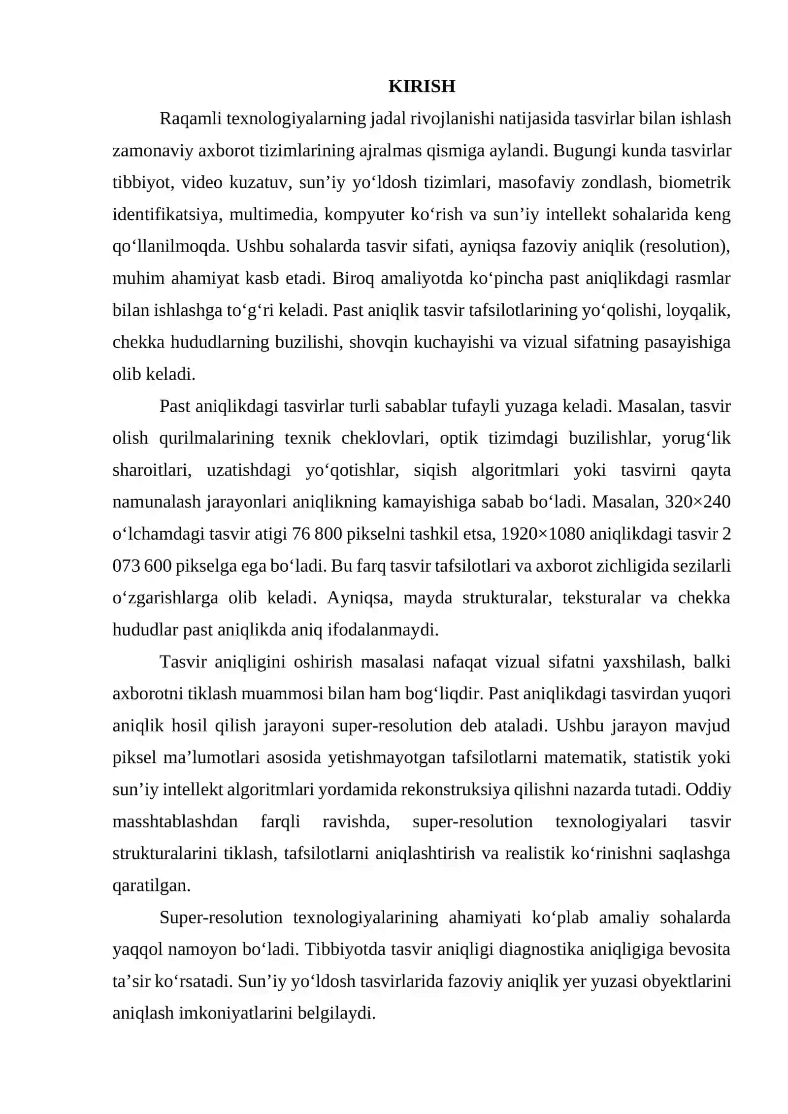 Past aniqlikdagi rasmlarni yaxshilash uchun yuqori aniqlik yaratish usullari 3