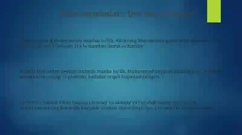 Islom manbalari: Qur'on va Sunnat 3