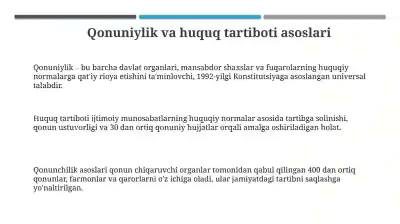 Qonuniylik va huquqiy tartibot 3